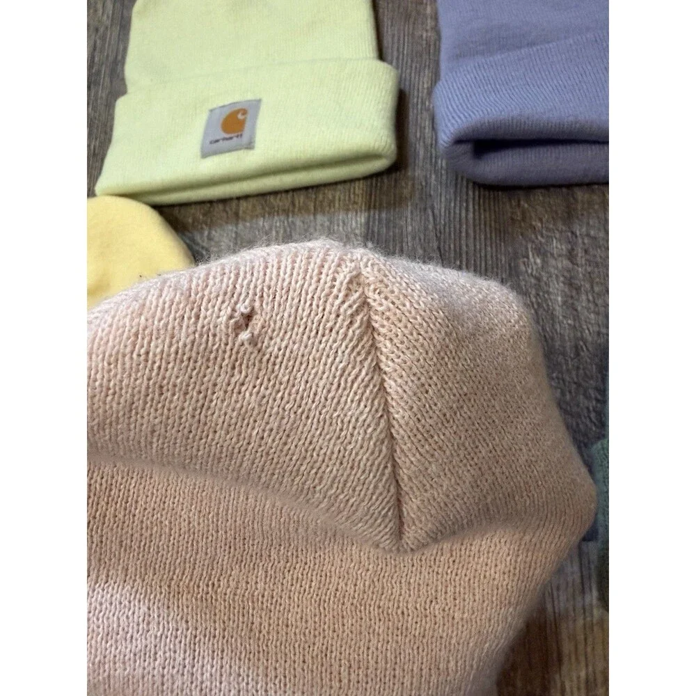 Carhartt A18 Acrylic Cuffed Beanie Hat Lot of 5 Pastel One Size Pink Green